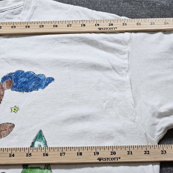 Gildan Mens T Shirt XL White XMas Rudolph The Red Nosed Reindeer Heavy Cotton - Picture 4 of 10